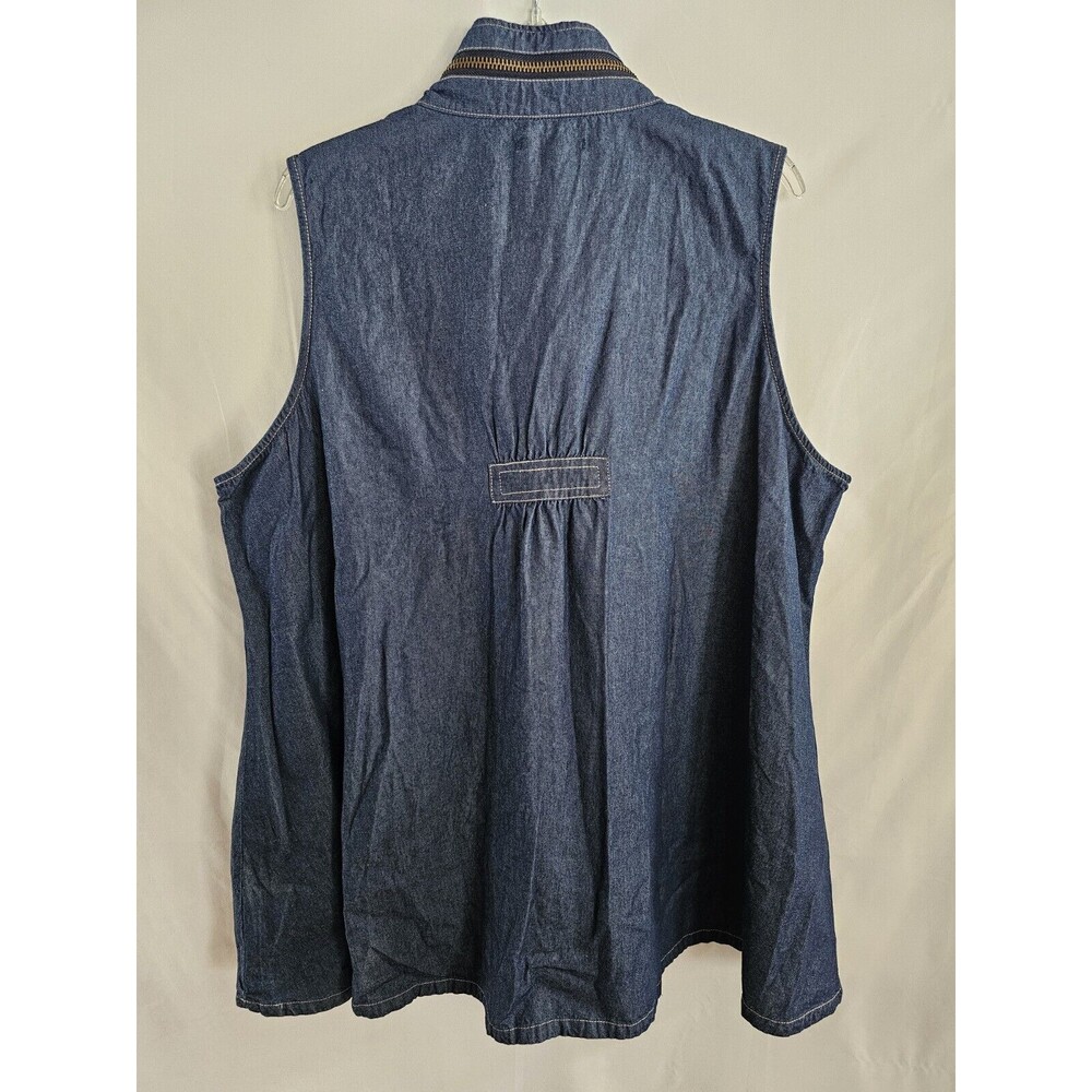 For Cynthia Top Womens Blue Jean Denim Shirt 100% Cotton Size 2X - Picture 4 of 7